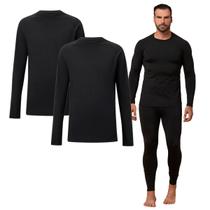 Kit 2 Blusas Térmicas Segunda Pele Manga Longa Inverno Forro Peluciado Frio Masculino Feminino