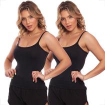 Kit 2 Blusinha Alcinha Regata Fitness Canelada Básica