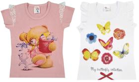 KIT 2 BLUSINHAS MENINAS BEM FRESQUINHAS Nº 1 AO 3