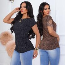 Kit 2 Blusinhas Tampa Bumbum Feminina Dia a Dia Confortável Fitness