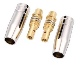 Kit 2 Bocal Cônico Para Tocha Mig Mb 15AK - 12mm + 2 Porta Bico De Contato Para Tocha Mig 15AK M6 Kit 2 Bocal Cônico Para Tocha Mig Mb 15AK - 12mm + 2 Porta Bico De Contato Para Tocha Mig 15AK M6