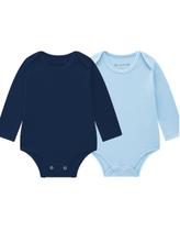 Kit 2 Bodies Bebê Menino Azul Marinho/Claro Brandili