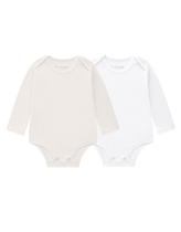 Kit 2 Bodies Bebê Unissex Branco/Off White Brandili Kit 2 Bodies Bebê Unissex Branco/Off White Brandili