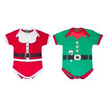 Kit 2 Bodies Fantasia Papai Noel + Ajudante de Papai Noel