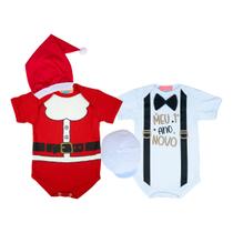 Kit 2 Bodies Fantasia Papai Noel + Ano Novo + Acessórios