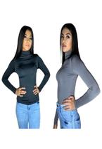 kit 2 Body Básico Feminino Manga Longa Gola Alta 4 Estações kit 2 Body Básico Feminino Manga Longa Gola Alta 4 Estações