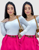 Kit 2 Body Blusa Feminino Ciganinha Ombro Manga Longa Anarruga