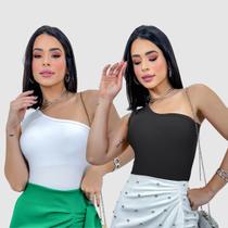 Kit 2 Body Blusa Mula Manca Regata Suplex Moda Gringa Fashion Social Chic