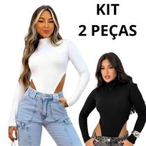 KIT 2 Body bori Feminino manga longa gola alta cavado modinha inverno gringa KIT 2 Body bori Feminino manga longa gola alta cavado modinha inverno gringa