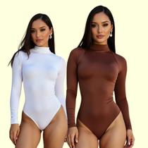 Kit 2 Body Feminino Manga Longa Collant Bori Basico Inverno
