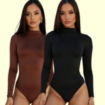 Kit 2 Body Feminino Manga Longa Collant Bori Basico Inverno Kit 2 Body Feminino Manga Longa Collant Bori Basico Inverno