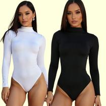 Kit 2 Body Feminino Manga Longa Collant Bori Basico Inverno