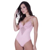 Kit 2 body feminino rendado sem bojo com aro microfibra-KIT 2 BODY JULIETE PRETO ROSA NEON