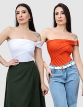 Kit 2 Body Feminino Um Ombro Só Suplex Fivela Orgânica Moda Blogueira 2025