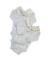 Kit 2 Body Gola Bordada Otolina My Baby Menina Coração Kit 2 Body Gola Bordada Otolina My Baby Menina Coração