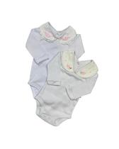 Kit 2 Body Gola Bordada Otolina My Baby Menina Pássaro Kit 2 Body Gola Bordada Otolina My Baby Menina Pássaro