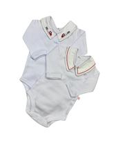 Kit 2 Body Gola Bordada Otolina My Baby Menino Trenzinho Kit 2 Body Gola Bordada Otolina My Baby Menino Trenzinho