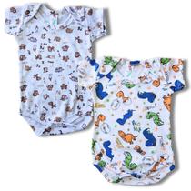 Kit 2 Body Manga Curta Estampado Bebê Recém Nascido Prematuro Kit 2 Body Manga Curta Estampado Bebê Recém Nascido Prematuro