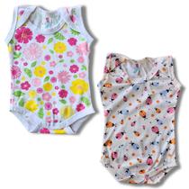 Kit 2 Body Regata Estampados Bebê Prematuro Recém Nascido