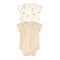 Kit 2 Bodys Manga Curta Balloons Off White/Bege Brandili