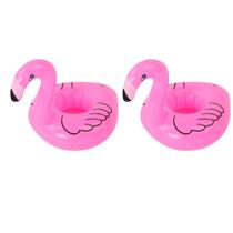 kit 2 Boia Porta Copo Flamingo Flutuador P/ Praia Piscina