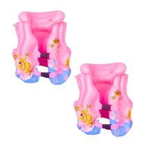 Kit 2 Boias Colete Inflável Infantil bebê com trava proteção para piscina menino e menina tam P e M