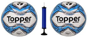 Kit 2 Bola Campo Topper + Bomba De Ar