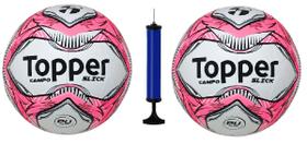 Kit 2 Bola Campo Topper + Bomba De Ar