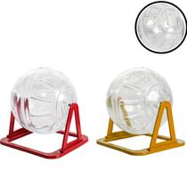 Kit 2 Bola Globo de Exercícios Brinquedo com Suporte Plástico Hamster Roedores Cores Sortidas - JEL PLAST