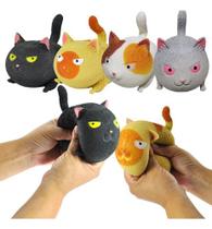 Kit 2 Bolas De Apertar Squish Gatinho Flofy Fofo Antistres