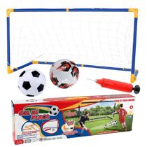 Kit 2 Bolas De Futebol Com Rede Bomba e Trave De Gol Golzinho Grande Brinquedo Infantil De Futebol Para Crianças Esporte