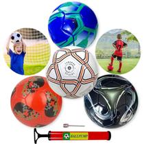 Kit 2 bolas de futebol Para Campo Society Gramado Sintético ou Campo de Terra + 1 Bomba de Ar Manual - Fratelli
