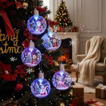 Kit 2 Bolas De Natal Com Led Efeito Globo De Neve Decoração