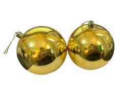 Kit 2 Bolas De Natal Dourada Brilhante Tradicional 10cm Kit 2 Bolas De Natal Dourada Brilhante Tradicional 10cm