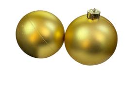 Kit 2 Bolas De Natal Dourada Fosca Tradicional 12Cm Festa