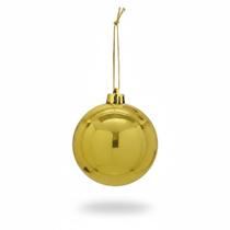 Kit 2 Bolas De Natal Douradas Brilhosas 10cm para Decoração