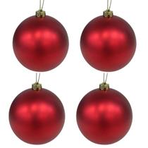 Kit 2 Bolas de Natal Grande 12cm Vermelha Lisa Fosca Luxo