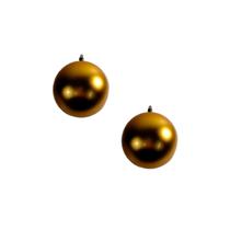Kit 2 Bolas de Natal Metalizada Ouro 12cm Decoração Árvore