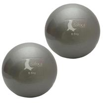 Kit 2 Bolas De Peso Macias Toning Ball Peso 0,5Kg DS1060 Prata Dafoca Sports