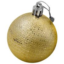 Kit 2 Bolas Enfeite Natalino árvore Natal 70mm Dourado