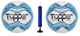 Kit 2 Bolas Futsal Topper Slick Azul + 1 Bomba de Ar Kit 2 Bolas Futsal Topper Slick Azul + 1 Bomba de Ar