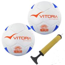 Kit 2 Bolas Futsal Vitoria Brx 100 Sub 11 Mirim Bomba Ar