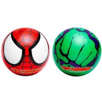 Kit 2 Bolas Infantil Aranha Vermelho e Huk Verde Vinil Bola Crianças de Leite