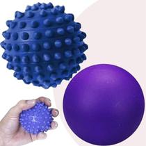 Kit 2 Bolas Massagem Bolas Exercitadoras Cravo e Lisa, Esfera Fisioterapica Grip Ball Fisioball, Bolinha Fisioterapia Maos Pés Pernas Corpo