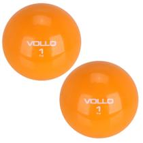 Kit 2 Bolas Peso Tonning Ball Vollo VP1061 1Kg Pilates Macia e Fácil Pegada Pilates