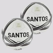 Kit 2 Bolas Santos Estádios 24 Campo Branca e Preta Kit 2 Bolas Santos Estádios 24 Campo Branca e Preta