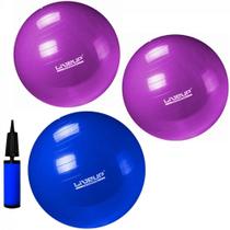 Kit 2 Bolas Suica 55 Cm + 1 Bola 65 Cm + Mini Bomba de Inflar Liveup Sports