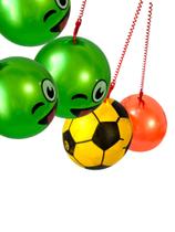 Kit 2 Bolas Vinil Inflável C/ Mola Brinquedo Crianças 20cm