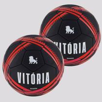 Kit 2 Bolas Vitória Estádios 24 Campo Preta e Vermelha