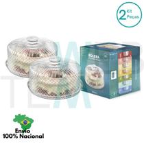 Kit 2 Boleiras de Vidro com Tampa Bico de Jaca Vitazza Prato 28cm para Bolo, Doce, Sobremesa, Decoração, Organização, Mesa Posta Elegante, Sustentável Kit 2 Boleiras de Vidro com Tampa Bico de Jaca Vitazza Prato 28cm para Bolo, Doce, Sobremesa, Decoração, Organização, Mesa Posta Elegante, Sustentável